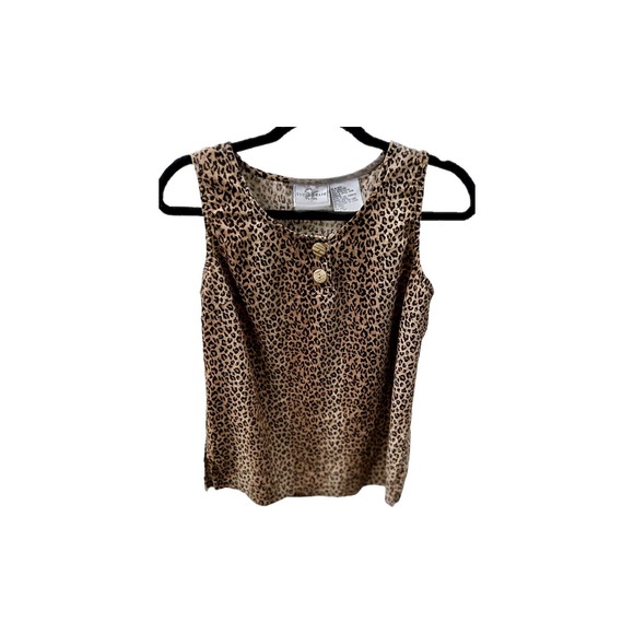 Vintage Studio Ease Cheetah Print Sleeveless Top - Picture 1 of 2